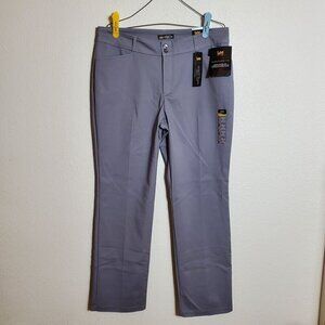 Lee Womens Straight Leg Pants Medium Gray Size 16 Secretly Shapes Stretch Fabric